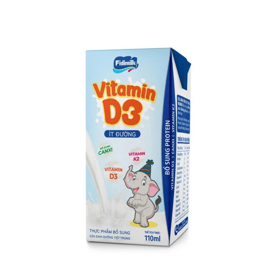 Sữa vitamin D3 ít đường 110ml